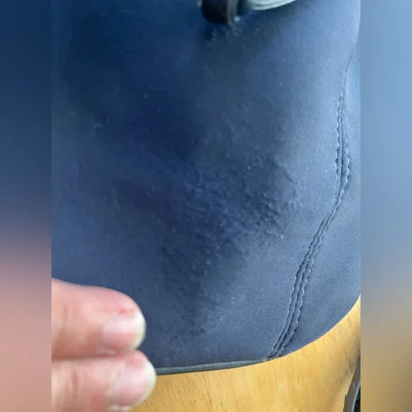 Coach navy with Leather trim mini Backpack - Picture 8 of 11